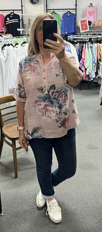 Addie Floral Top Pink