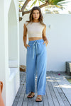 Abby Drawstring Jeans Light Blue
