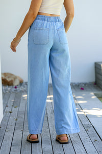 Abby Drawstring Jeans Light Blue