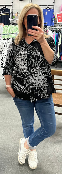 Skylar Abstract Shirt Black