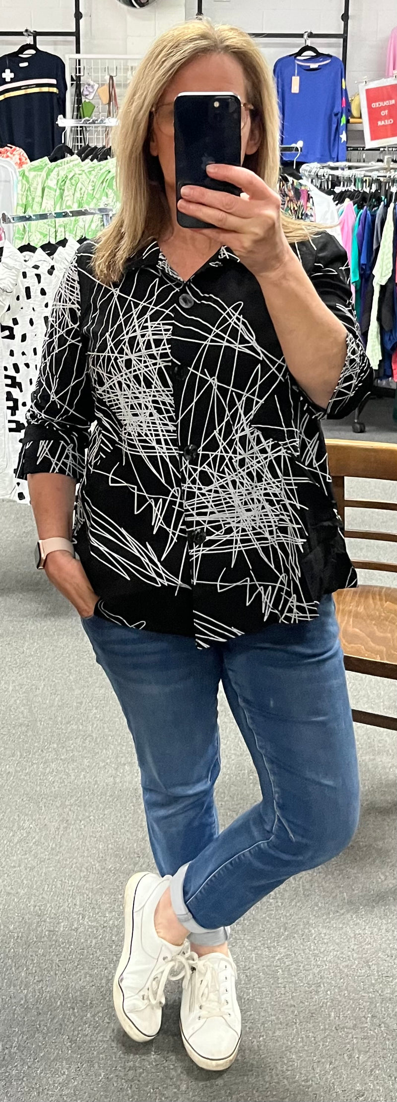Skylar Abstract Shirt Black