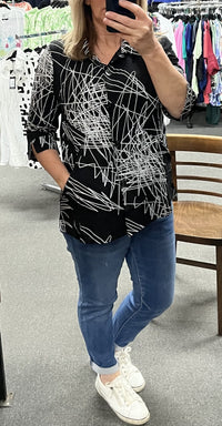 Skylar Abstract Shirt Black