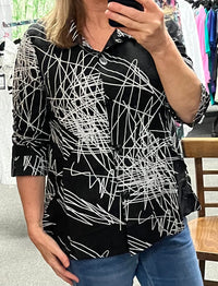 Skylar Abstract Shirt Black