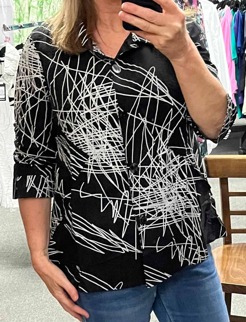 Skylar Abstract Shirt Black