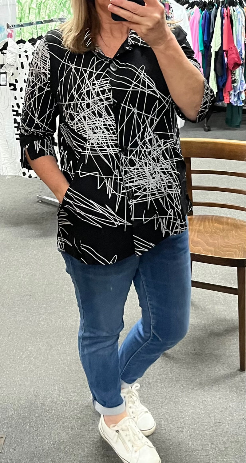 Skylar Abstract Shirt Black