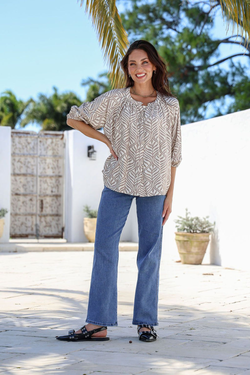 Malta Top boho leaf