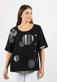 Lea Circle Button Detail Top
