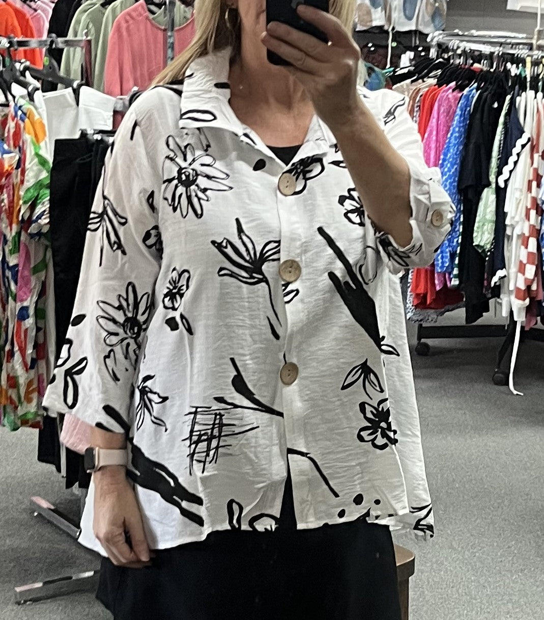 Margo Abstract Floral Print Shirt