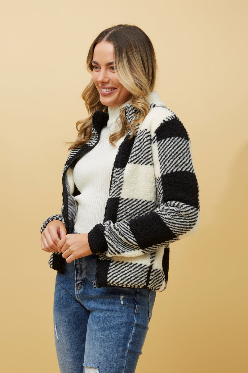 Ace  Check Teddy Jacket