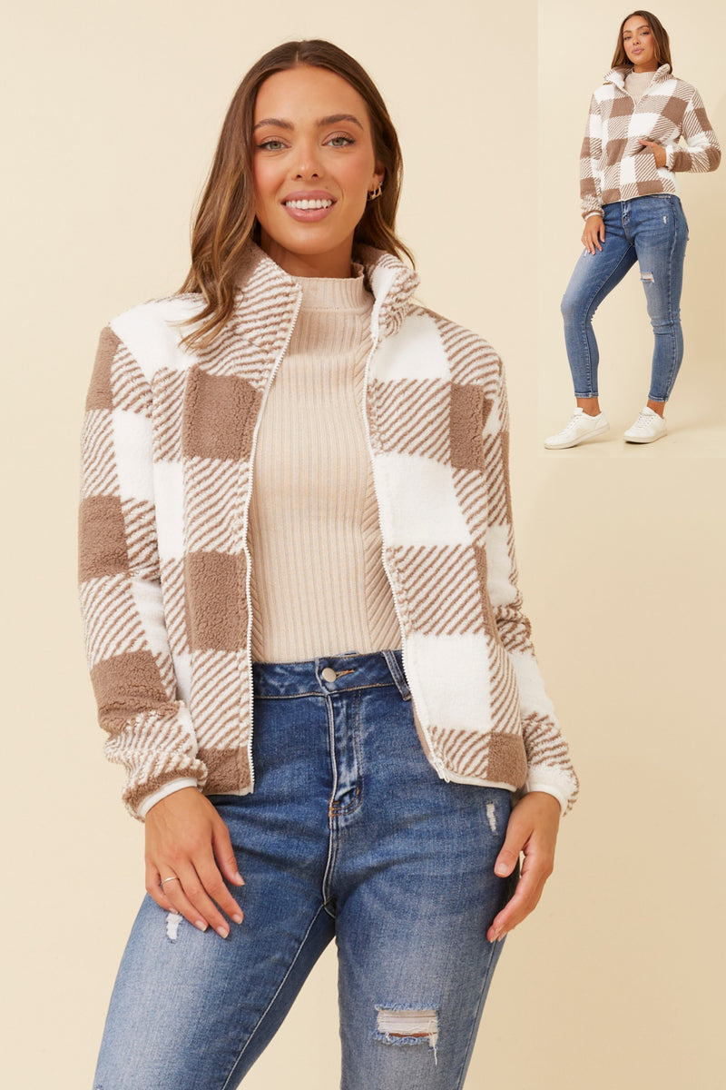 Ace  Check Teddy Jacket