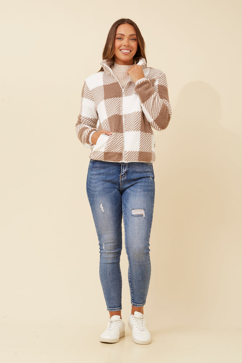 Ace  Check Teddy Jacket