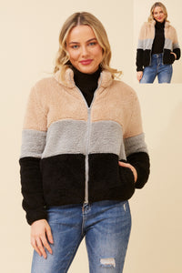 Ace Teddy Jacket  Block Stripe