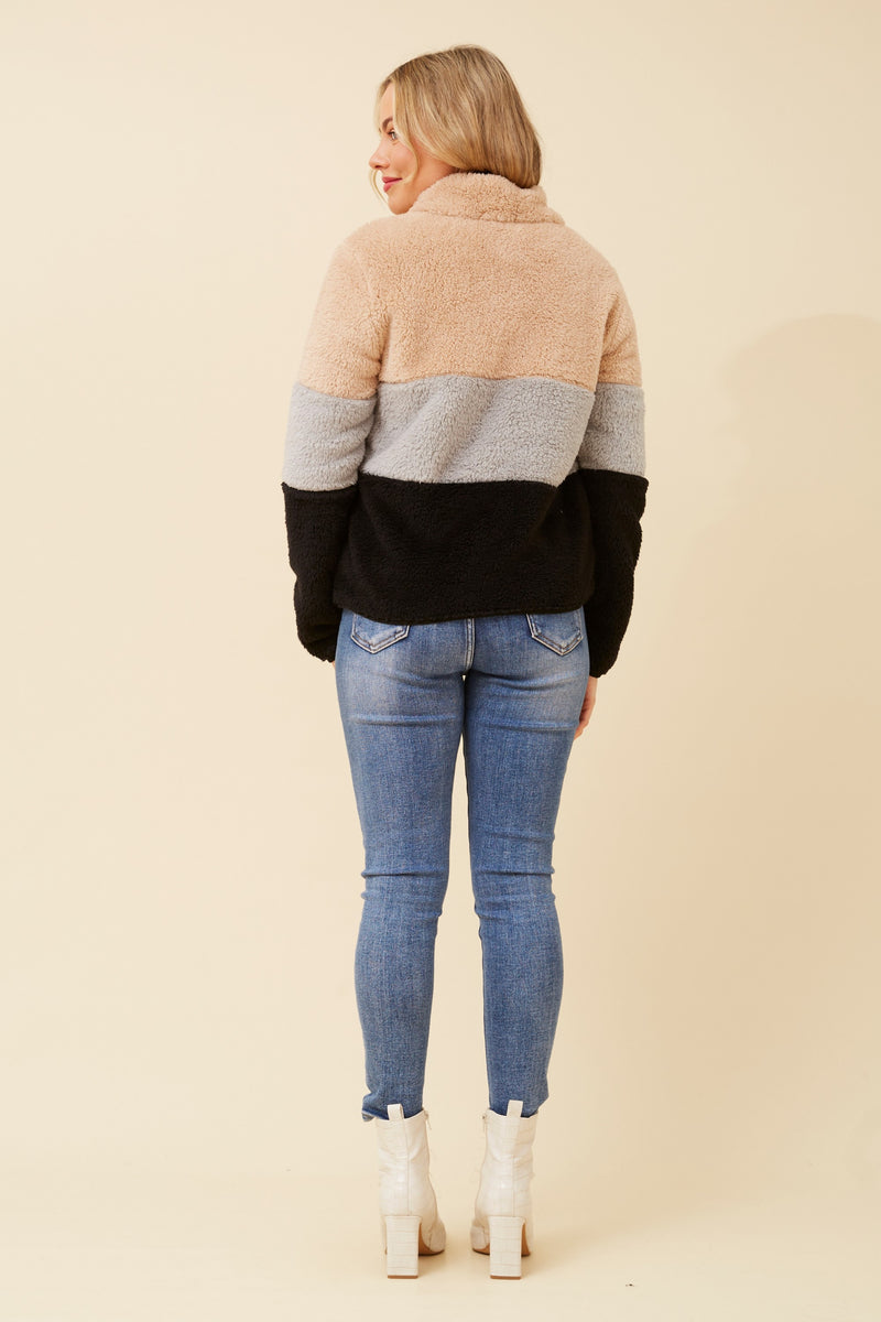 Ace Teddy Jacket  Block Stripe