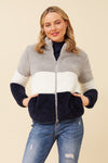 Ace Teddy Jacket  Block Stripe