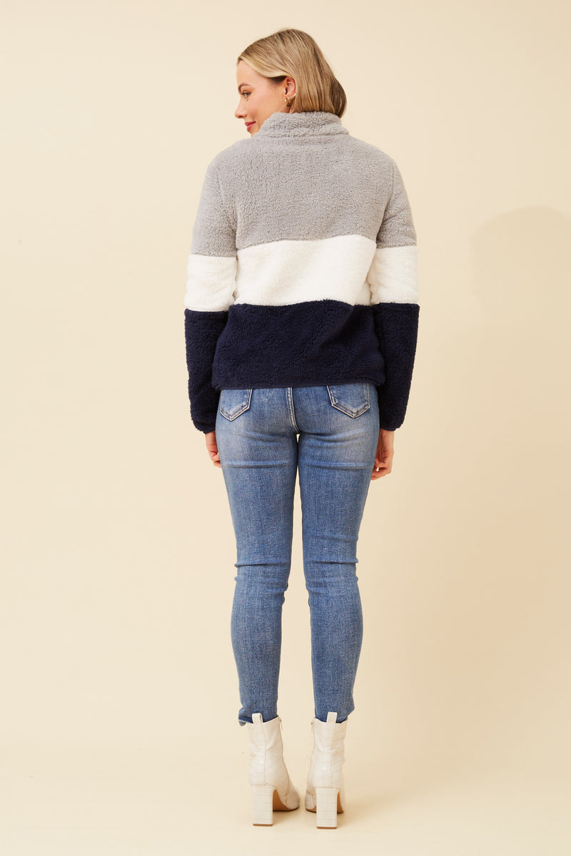 Ace Teddy Jacket  Block Stripe