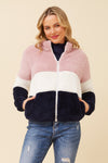 Ace Teddy Jacket  Block Stripe