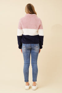Ace Teddy Jacket  Block Stripe