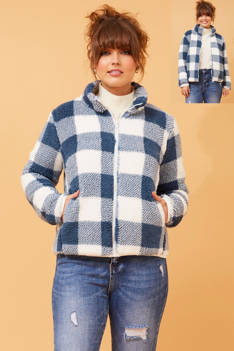 Ace  Check Teddy Jacket