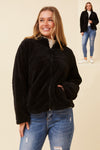Ace Teddy Jacket. Colour's: Black. Pink. Cream
