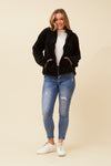 Ace Teddy Jacket. Colour's: Black. Pink. Cream