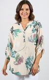 Jane Floral Breeze Top -Beige
