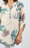 Jane Floral Breeze Top -Beige