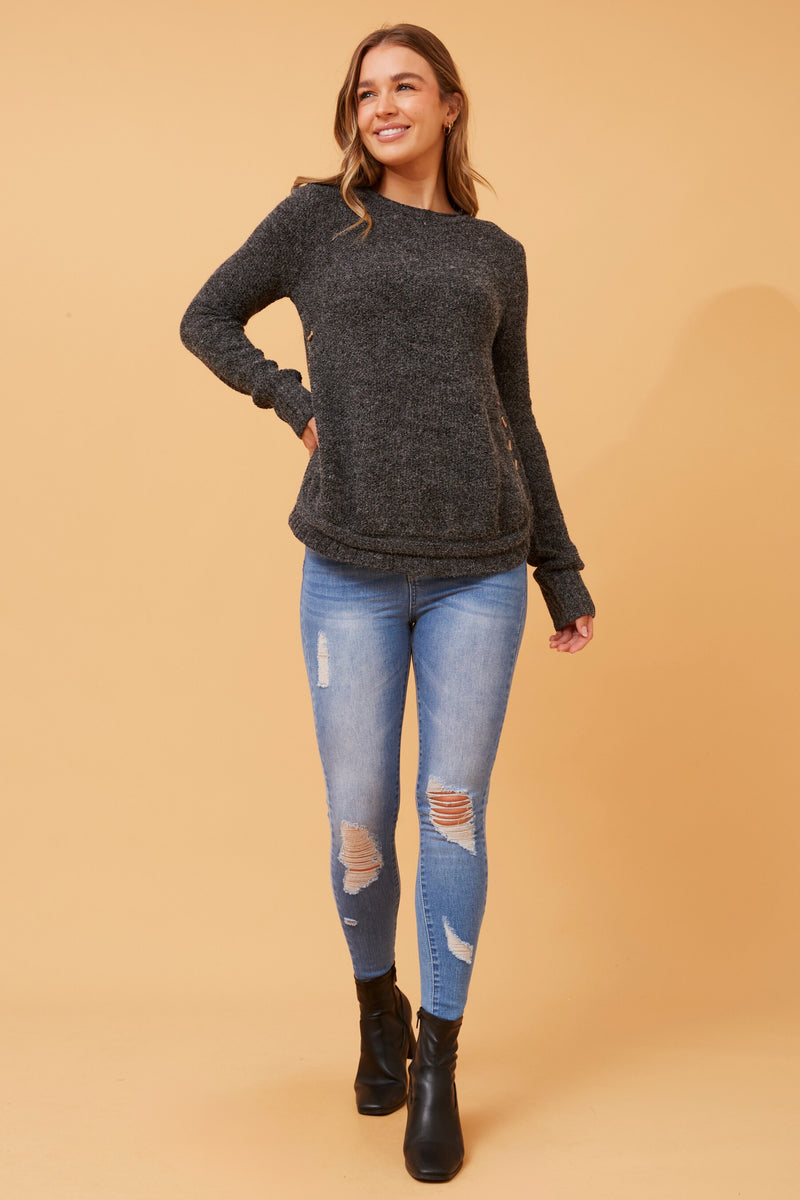 Allyn Button Detail Knit Jumper