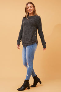 Allyn Button Detail Knit Jumper