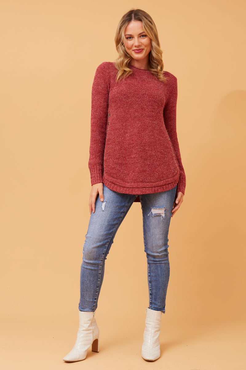 Allyn Button Detail Knit Jumper