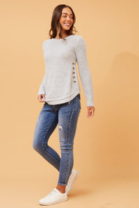 Allyn Knit Jumper Side Button Details