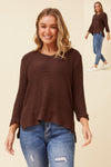 Carey Knit Jumper. White Sage Chocolate