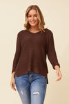 Carey Knit Jumper. White Sage Chocolate
