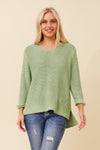 Carey Knit Jumper. White Sage Chocolate