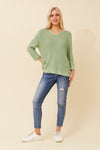 Carey Knit Jumper. White Sage Chocolate