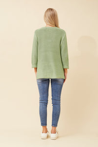 Carey Knit Jumper. White Sage Chocolate