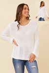 Carey Knit Jumper. White Sage Chocolate