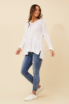 Carey Knit Jumper. White Sage Chocolate