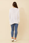 Carey Knit Jumper. White Sage Chocolate
