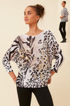 Kirby Knit Top - Gold Leopard Print