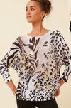 Kirby Knit Top - Gold Leopard Print