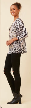 Kirby Knit Top - Gold Leopard Print