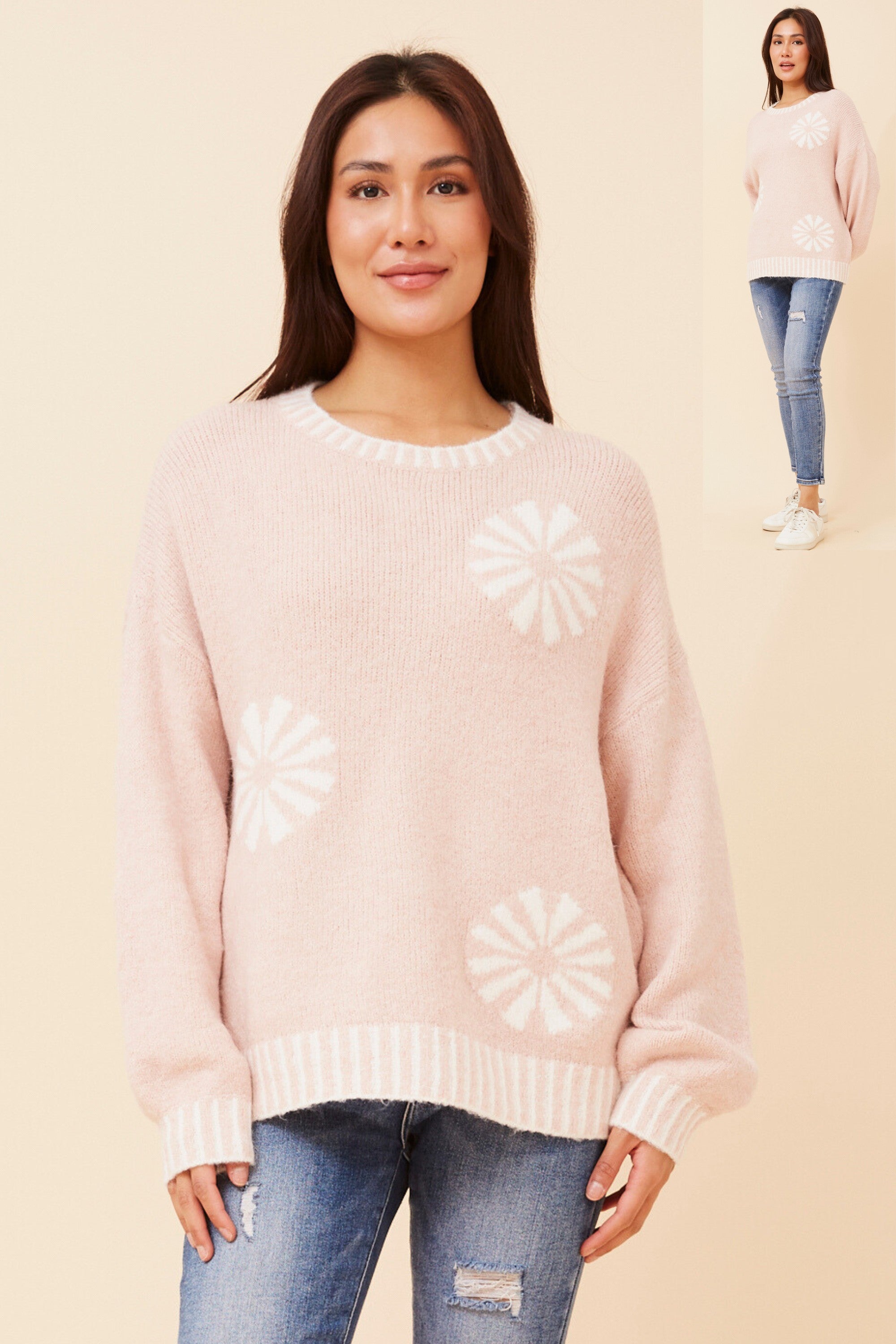 Cali  Blanket Stitching Knit Jumper