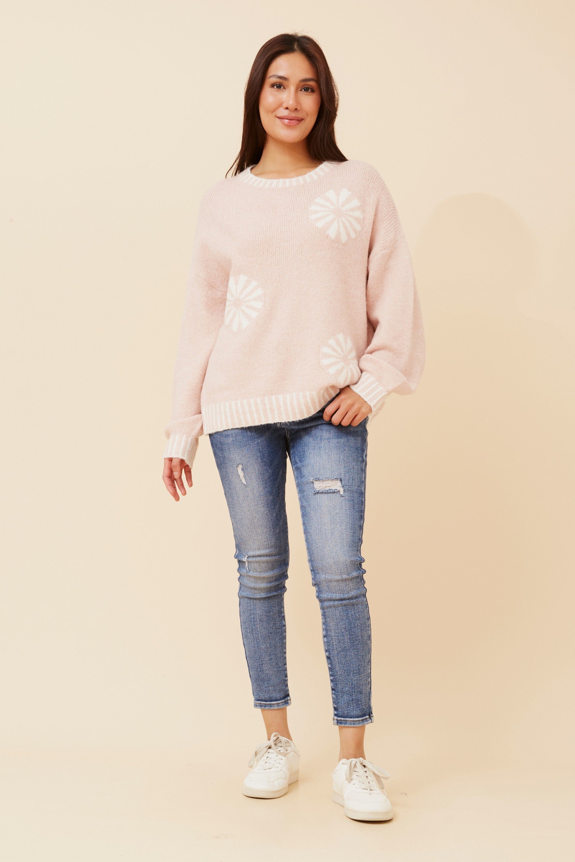 Cali  Blanket Stitching Knit Jumper
