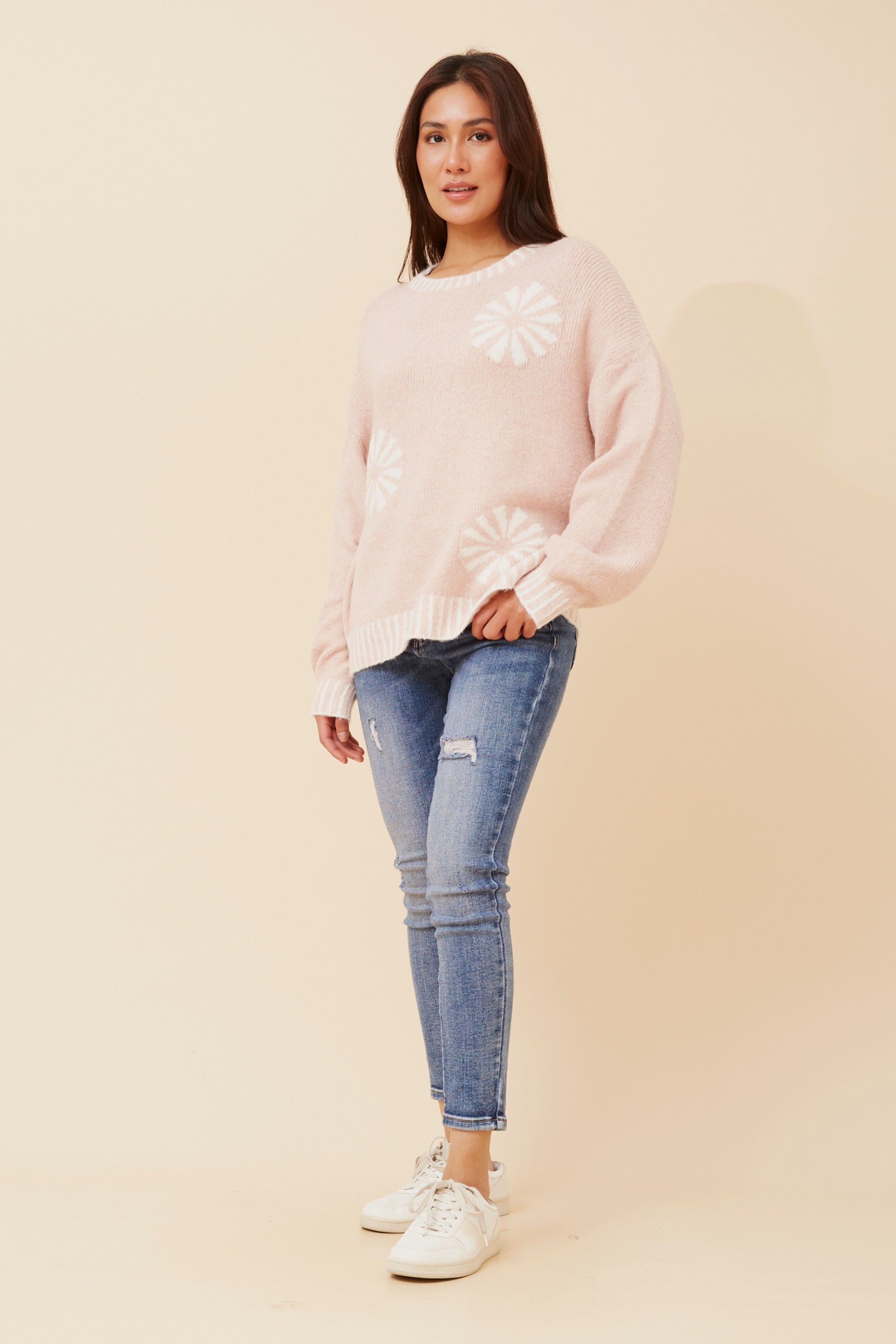 Cali  Blanket Stitching Knit Jumper