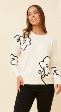 Mia Floral Cornelli Knit Jumper