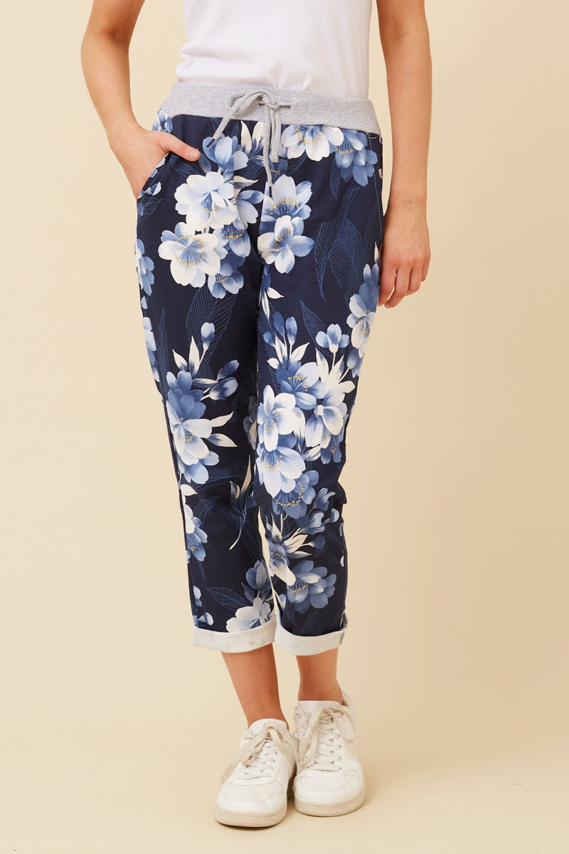 Jett Floral Jogger Pant Navy