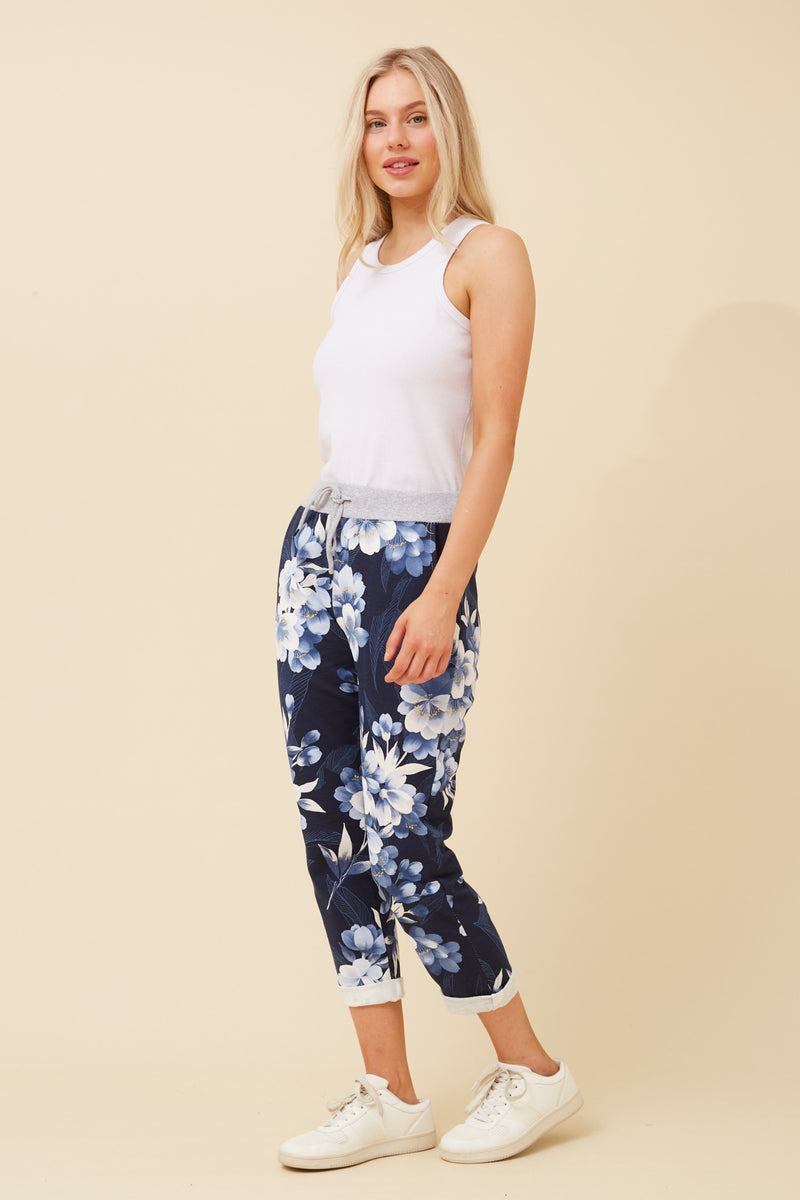 Jett Floral Jogger Pant Navy