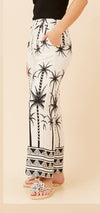 Sydney Wide-leg Pants Palm Print