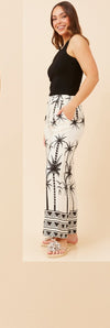 Sydney Wide-leg Pants Palm Print