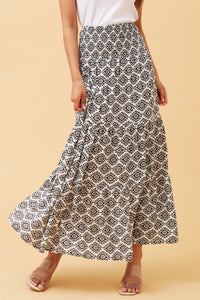 Peggy Geometric print Maxi Skirt